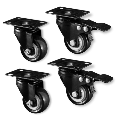 Nirox N1036 M�belrollen 4er Set - Set: 2x Lenkrolle + 2x Lenkrolle mit Bremse